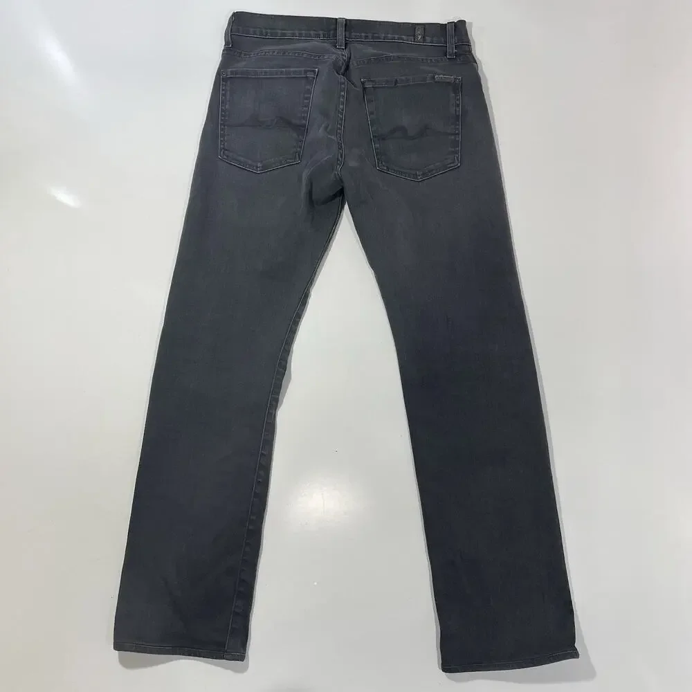 7 for All Mankind Jeans Mens 31x30 Gray Standard Straight Luxe Performance Denim